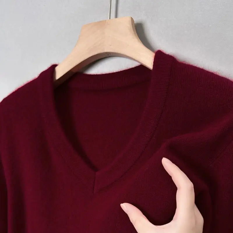 Men's Knitted Warm V-neck Pullovers Ribbed Solid Slim Fit Classic Black Gray Sweater for Man Autumn Spring Top Jumpers Clothes Badiee Stylez