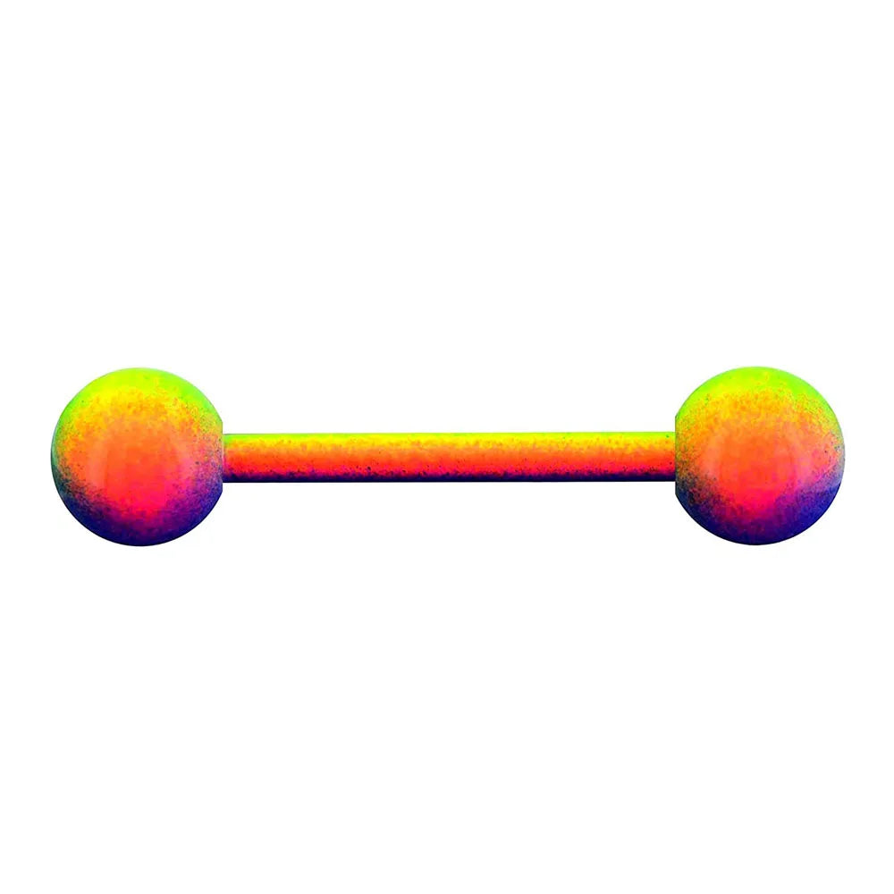 1PCS/4PCS 14G Stainless Steel Tongue Rings Barbell Rainbow Colorful Tongue Bar Piercing Body Jewelry 1PC D 1.6x16mm