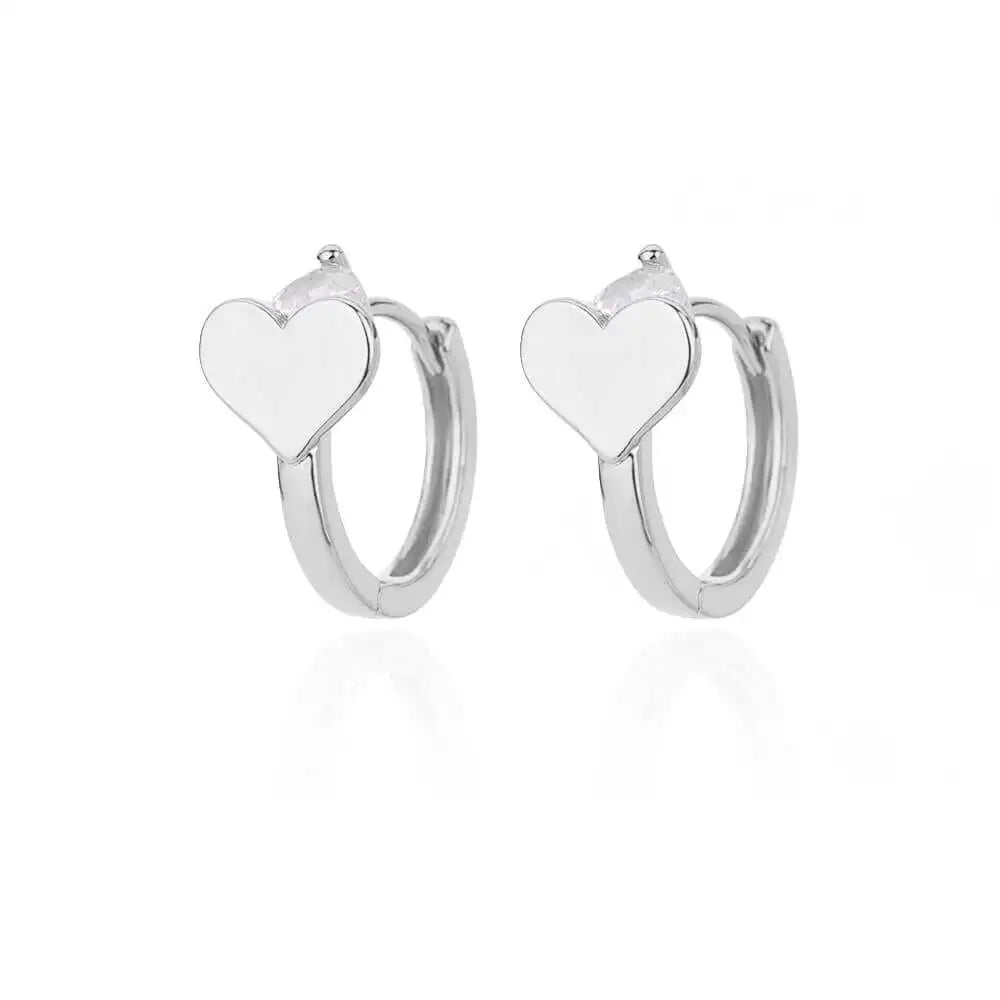 Hollow Heart Earrings for Women Stainless Steel Dangle Drop Earrings 2024 Trend Cubic Zirconia Wedding Couple Ear Jewelry aretes E3127P-5