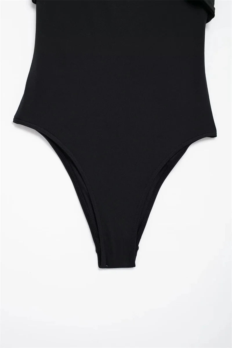 MUJER Off Shoulder Black Woman Body Sleeveless Tight Bodysuit Lingerie Sexy Backless Bodysuit Women Summer One Pieces Swimsuit