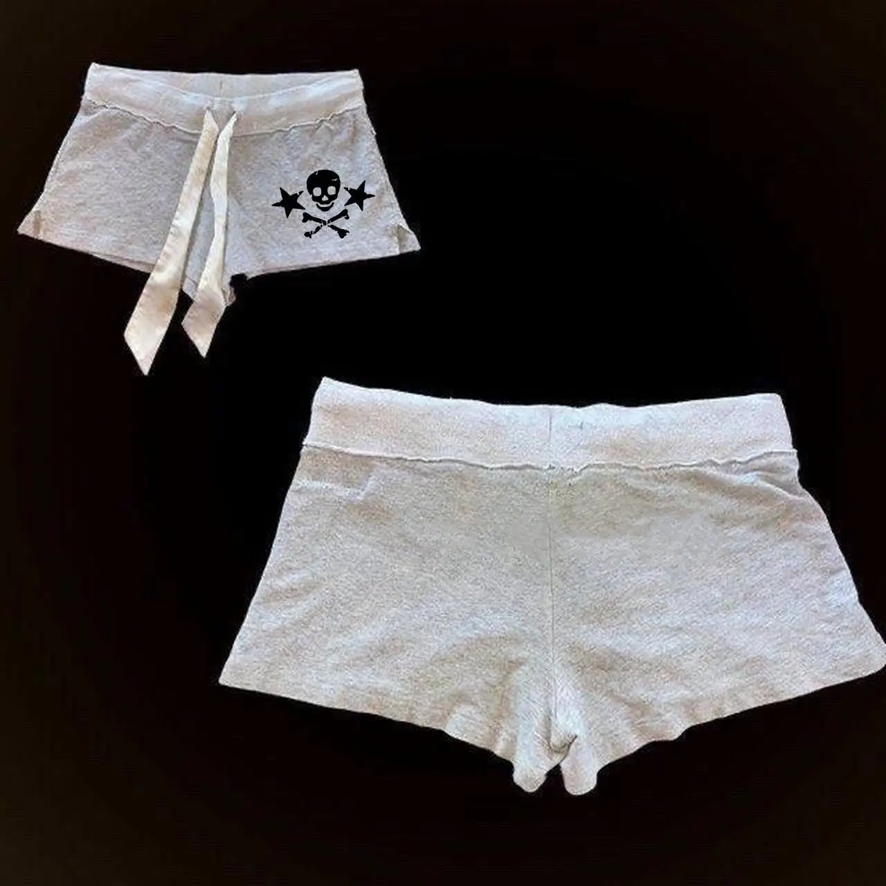 Y2k Shorts Skull Print Streetwear Gothic Graphic Camis Summer Vintage Hip Hop Sleeveless EGirl Dark Punk Sexy Harajuku Crop Top Hui 1