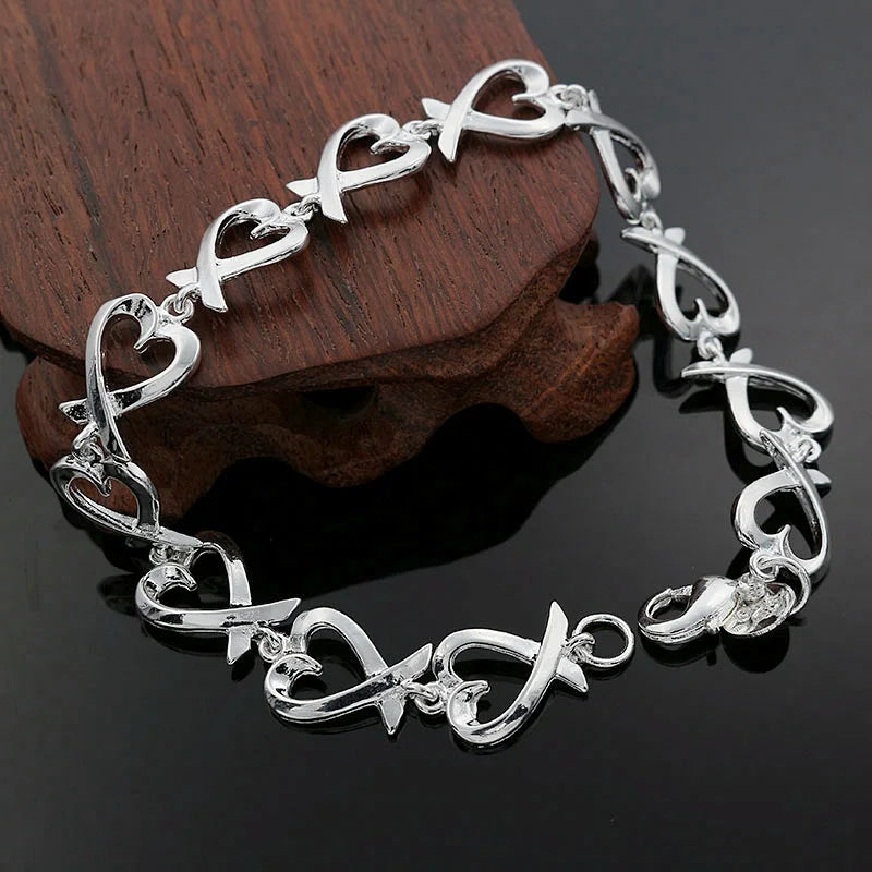 New High quality 925 Sterling Silver 4MM Women Men chain Male Twisted Rope Bracelets Fashion Silver Jewelry H177