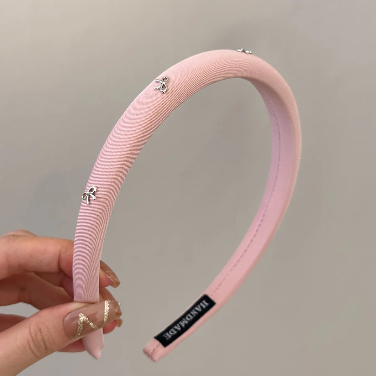 1pc/3pcs butterfly tie headband simple solid color fabric sponge head buckle headband accessory Pink