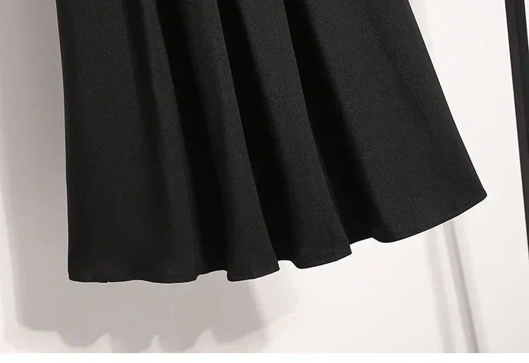 2025 Solid Color Versatile Medium Length Skirt Pleated Plus Size A-Line Maxi Gown Cover Hip Spring Summer New Half-length Skirt