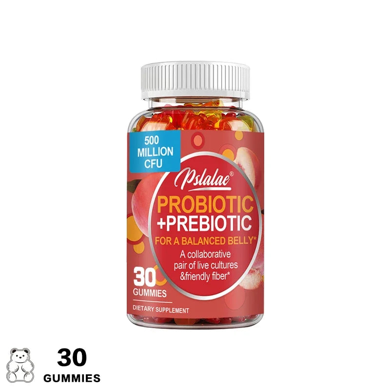 Probiotic + Prebiotic Gummies - Promote Digestive Health and Relieve Bloating Supplement 30 Gummies