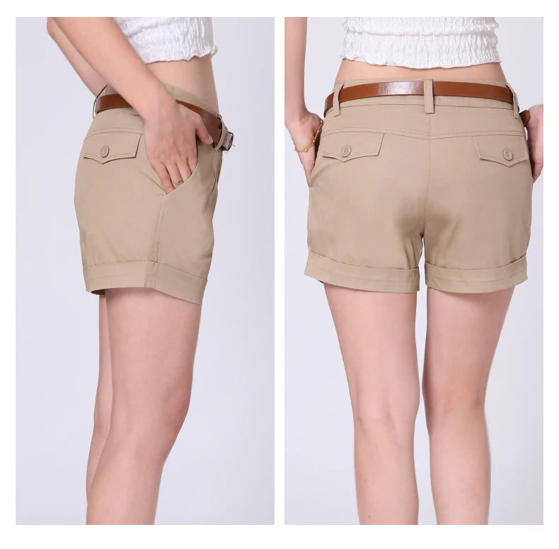 New Women'S Summer Thin Casual Pure Color Shorts Korean Fashion And Versatile Comfortable Slimming Pure Cotton 3-Point Pants