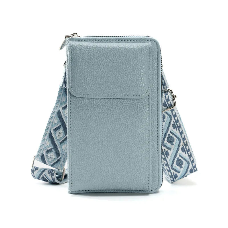 Buylor сумка для телефона PU Leather Cell Phone Bag Fashion Crossbody Bag Luxury Designer Ladies Shoulder Bag With Small Wallets blue