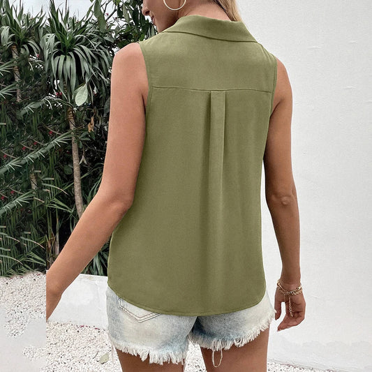 New Chiffon Vest Lady Shirt Summer Sexy Blouse Tops for Women Clothing Korean Tank Pullover Female Casual Slim T-shirt Tee