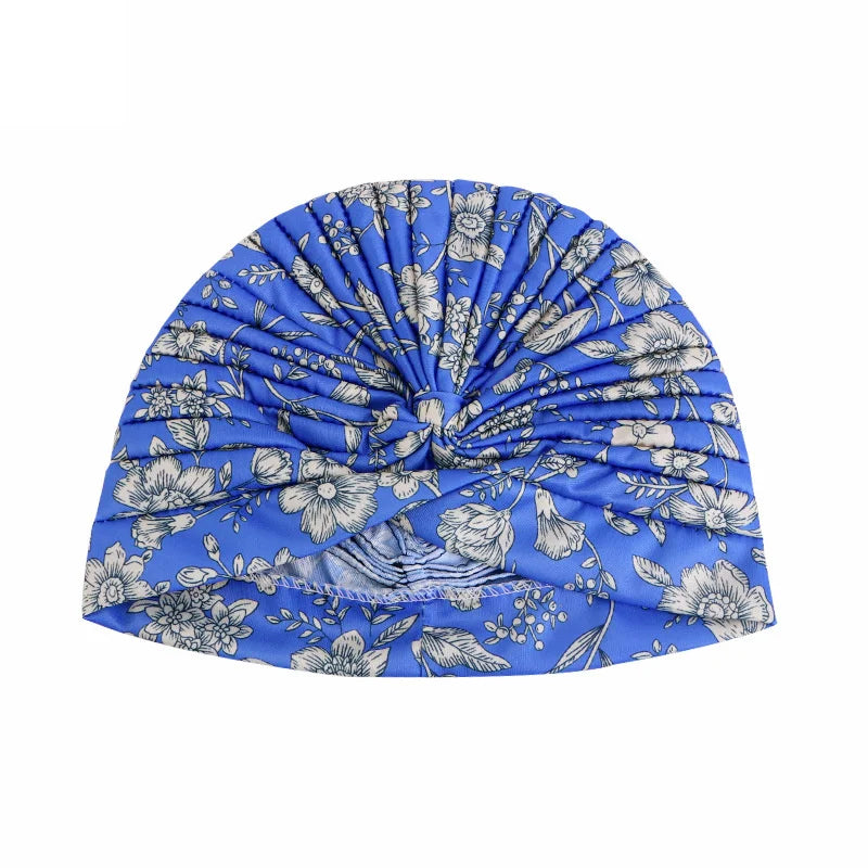 New Women Print Flower Knot Cancer Ruffle Chemo Hat Beanie scarf Turban Head Wrap Knitted Cap Hair Loss Accessories