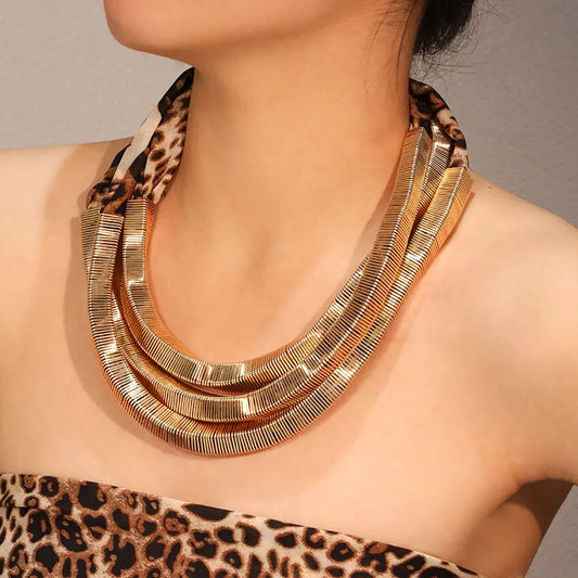 Statement Vintage Leopard Chains Necklace Women Girl Trendy Vintage Wedding Party Jewelry