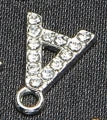 10pcs /26pcs pieces silver English letters drill metal pendant DIY fashion necklace bag pendant earrings material 10pcs A