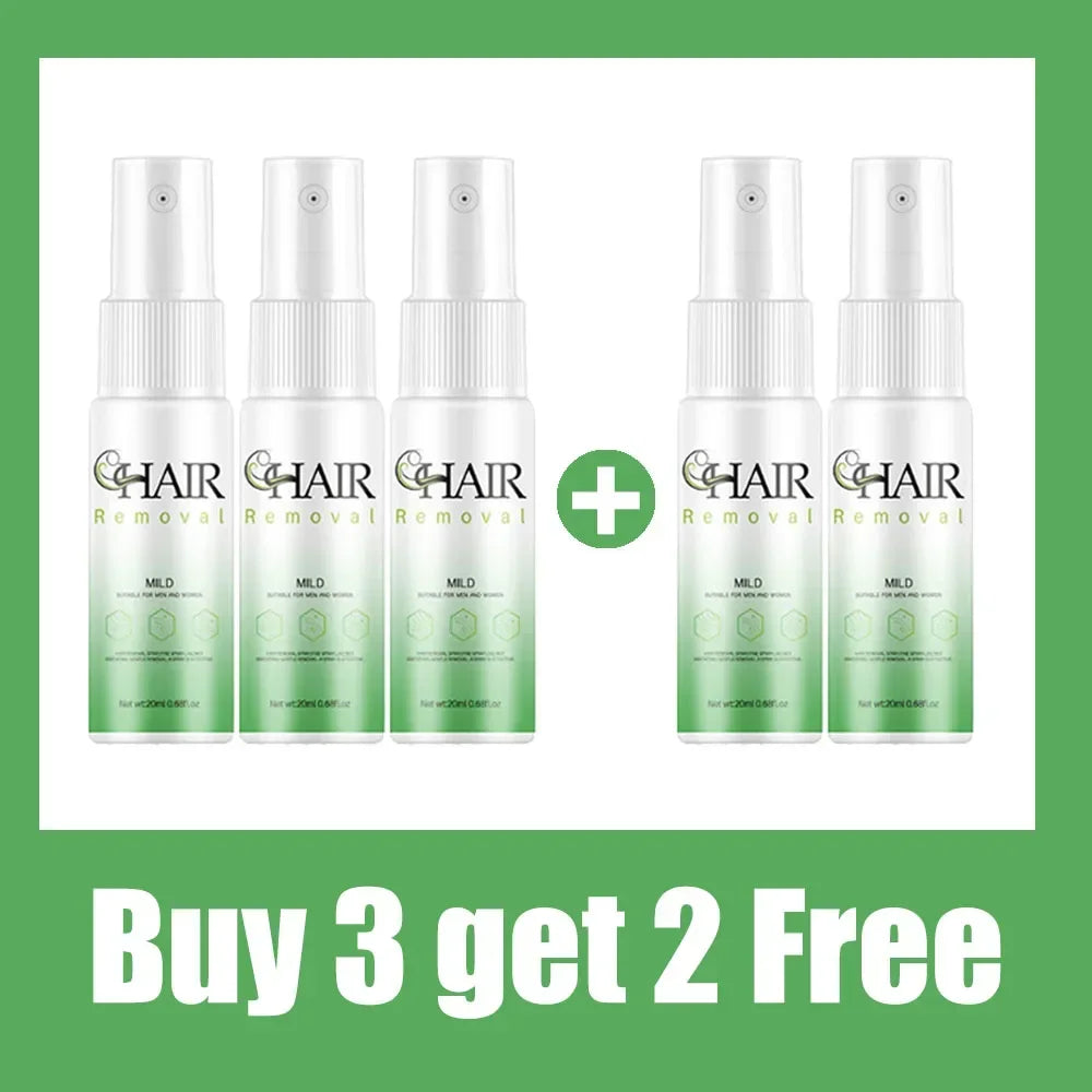 2 Minutes Fast Hair Removal Spray Painless Hair Growth Inhibitor Arm Armpit Leg Permanent Depilatory for Men Women Repair Care Buy 3 Get 2 free