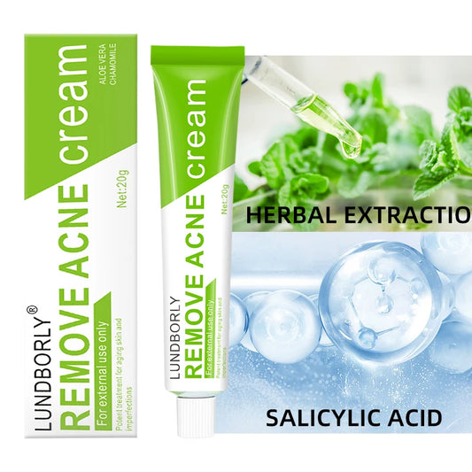 LUNDBORLY Acne Care Cream with Natural Herbal Extracts Helps Soothe Skin Improve Skin Texture and Keep Skin Smooth and Radiant