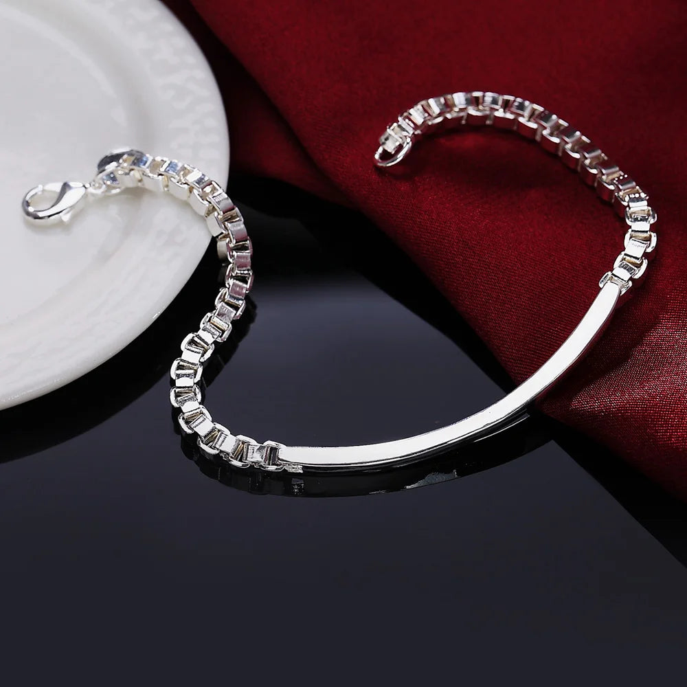 New High quality 925 Sterling Silver 4MM Women Men chain Male Twisted Rope Bracelets Fashion Silver Jewelry H079
