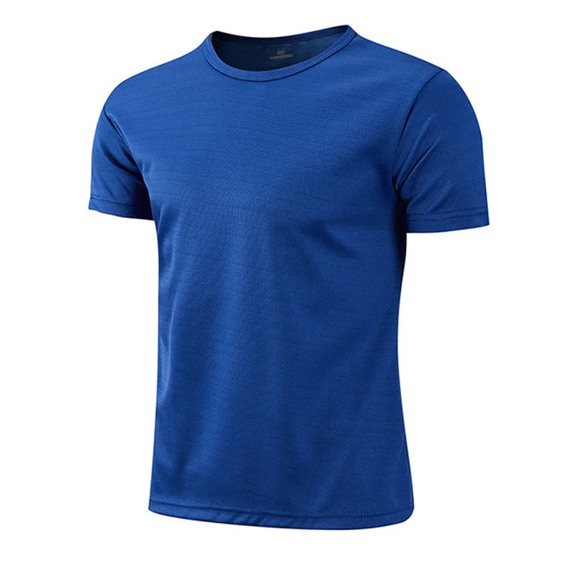 1pcs Men T-Shirts Running Shirt Boys Soccer Shirts Men's Jersey Sportswear Mens Jogging Quick Dry Compression Fitness Top clothe Blue 1 Pack of 1