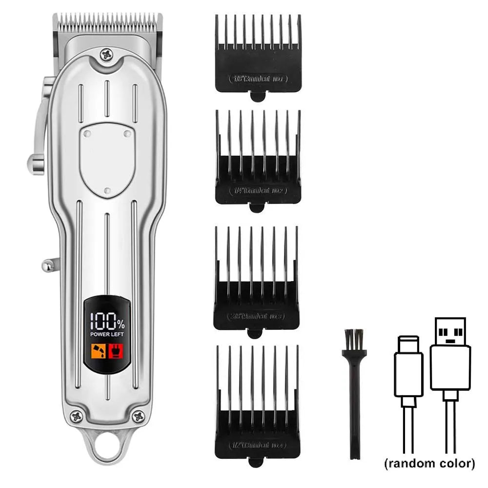 3 in1/1pc Hair Cutting Grooming Kit Professional Hair Clippers and Shaver Set Cordless Beard Trimming for Men 1 Pc YC010 (Silver)