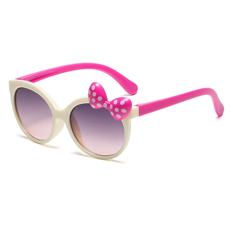 Disney Minnie Mouse Girls Sunglasses Figure Anime Kawaii UV Protection Summer Sunglasses Cute Funny Glasses Toys Birthday Gift minnie beige c5 3-8 years old