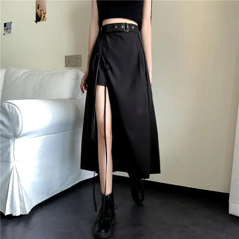 Long Skirt Women Solid Simple All Match High Waist Womens Korean Fashion Females Casual Comfortable Vintage Harajuku Soft 9515-1HS