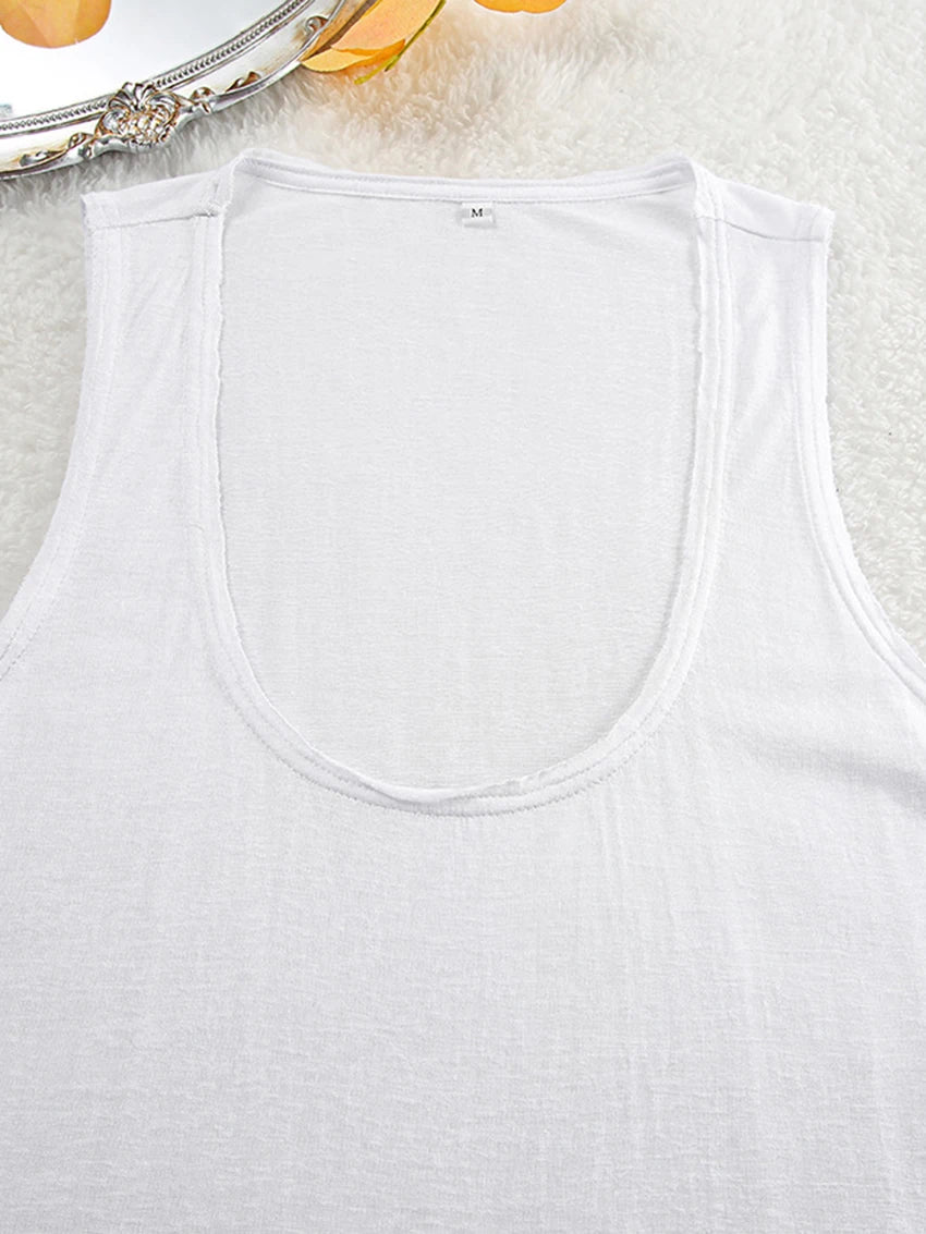 Marthaqiqi New Summer Female Nightgowns Suit Sexy Tank Tops Pajamas Sleeveless Sleepwear Pants Casual Ladies Nightie 2 Piece Set