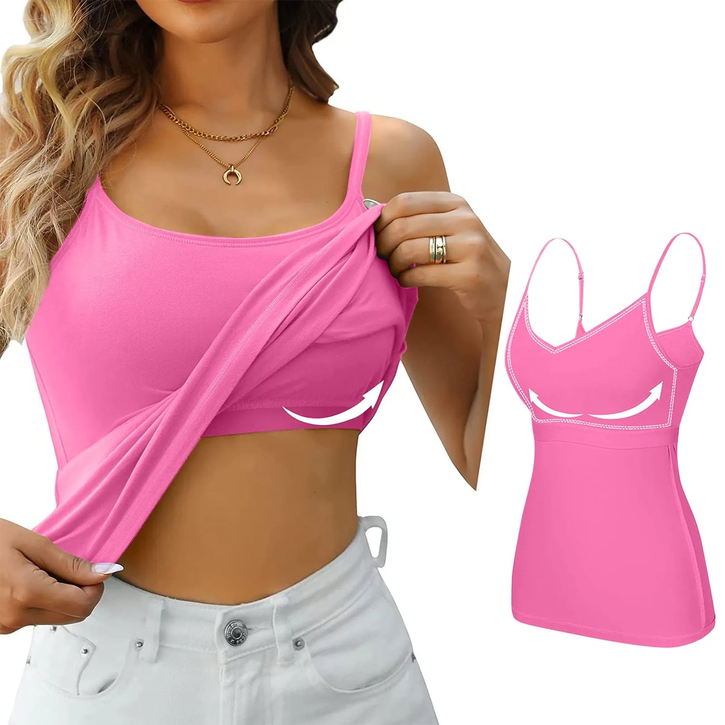 Summer Female Tanks With Chest Pad Basic Solid Sleeveless T shirts Women Slim Halter Neck Off-shoulder Camisole Tops Tees Hot Pink