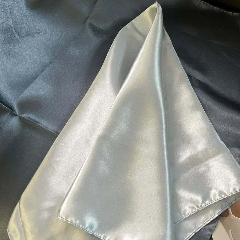 Y2K Punk Bandana Scarf for Women Fashion Square Headwear Bling Silver Head Scarf Hair Accessories Bandanas for Girls Women