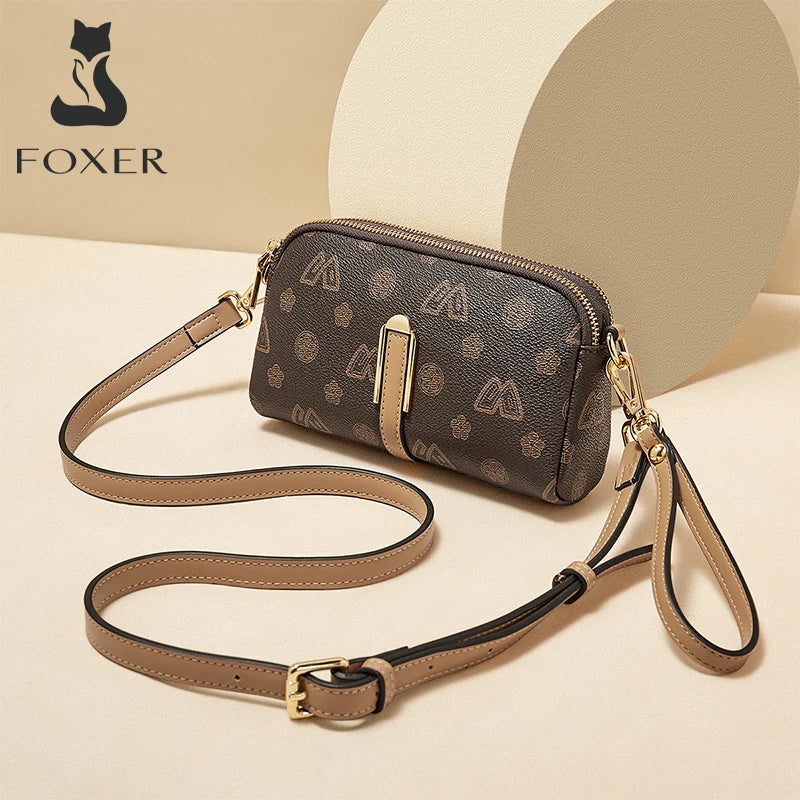FOXER Women Small Crossbody Bag Shoulder Bag with Wrist Strap Lady Fashion Messenger Bag Mini High Quality Cellphone Purse 9158064F1B
