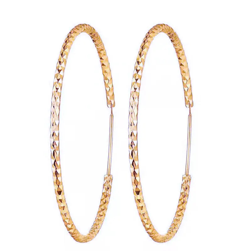 Senlissi - New Fashion 18k Gold Plated 925 Sterling Silver Women's Hoop Earrings 2.0mm Fashion Earring Rose Gold Cерьги Kольца 0