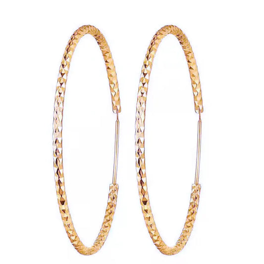 Senlissi - New Fashion 18k Gold Plated 925 Sterling Silver Women's Hoop Earrings 2.0mm Fashion Earring Rose Gold Cерьги Kольца 0
