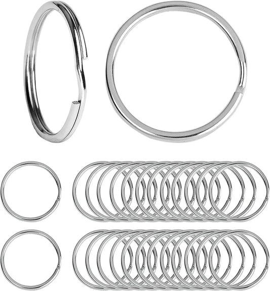 20/100pcs Stainless Steel Polished Key Ring Key Chain 25mm Round Flat Round Split Keychain Metal Blank Circle For DIY Findings