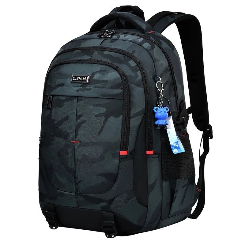 2025 new camouflage backpack for boys High capacity school bag for junior high school students Outdoor travel backpack for men
