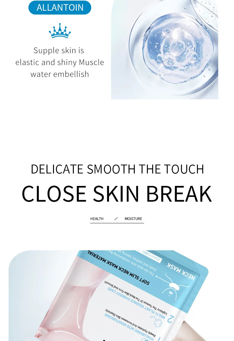 10PCS Collagen Anti Wrinkle Neck Mask Anti Aging Fade Fine Lines Firm Skin Moisturizing Brighten Rejuvenating SkinCare Cosmetics