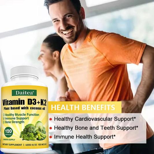 Vitamin D3 4000IU K2 100mcg Capsules Organic Coconut Oil Natural Ingredient,for Bone, Muscle Health, Promotes Immune Supplements