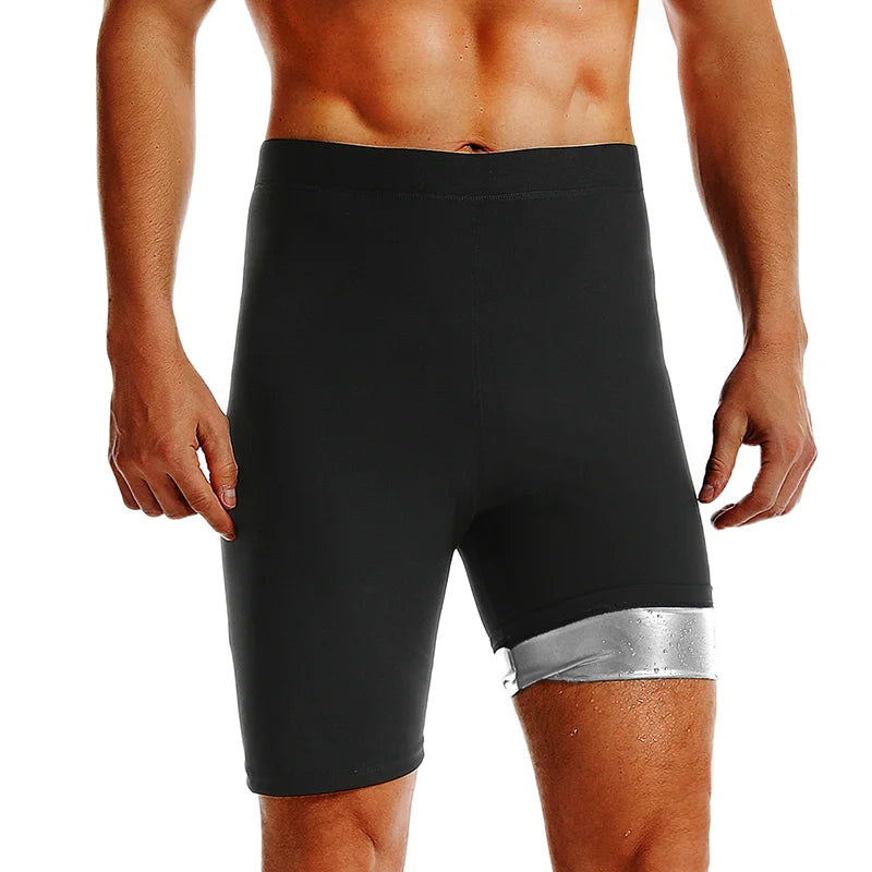 Men Sauna Suits Sweat Shorts Workout Slimming Fat Burning Fitness Abdomen Reducer Losing Weight Belly Trimmer Waist Trainer