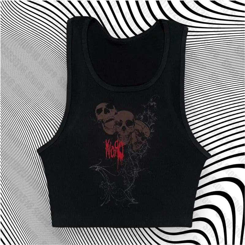 Aesthetic 2023 Goth Crop Top y2k Women Harajuku O Neck Short Sleeve Sweat Shirt Graphic Pattern Fairy Grunge Clothing crop tops Black1