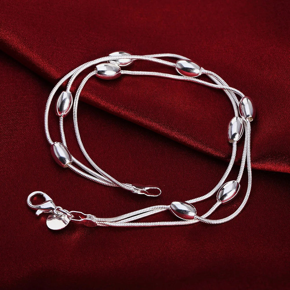 New High quality 925 Sterling Silver 4MM Women Men chain Male Twisted Rope Bracelets Fashion Silver Jewelry H236