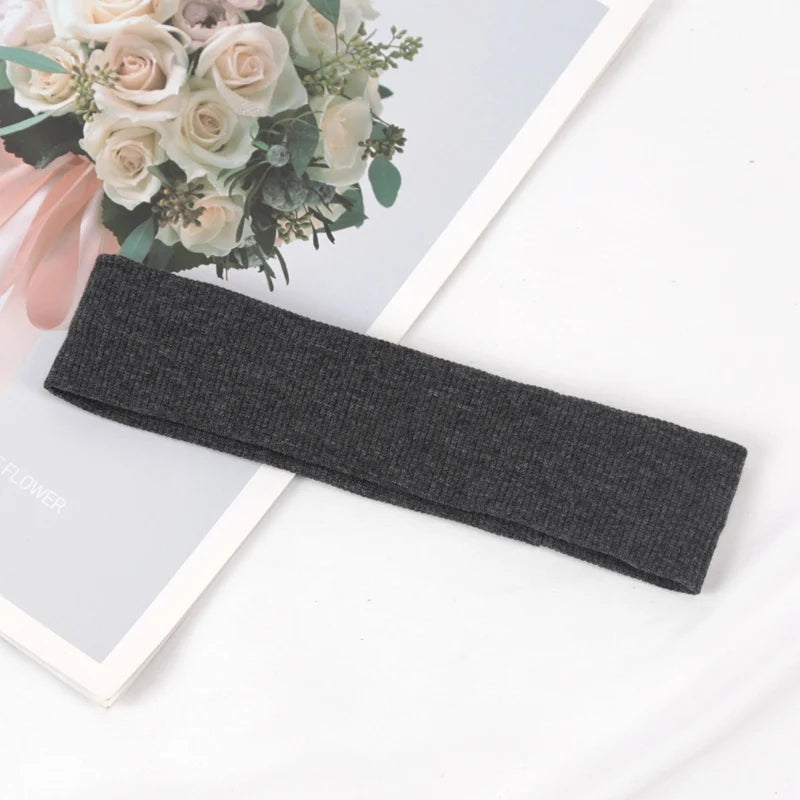 New Unisex Headband Sports Elastic Running Hair Bands Yoga Hairband Women Men Fashion Makeup Hair Hoop Headwrap Hair Accessories Dark Grey
