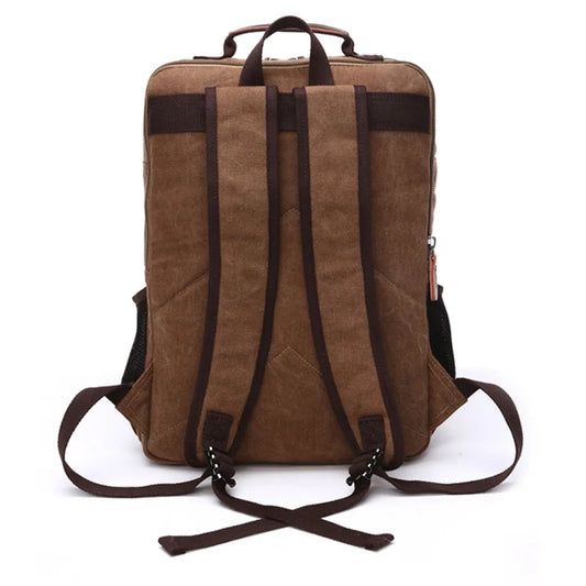 Vintage Canvas Backpack Men Large Capacity Travel Shoulder Bag High Quality Students Bag Male notebook 15 inch Laptop Backpack