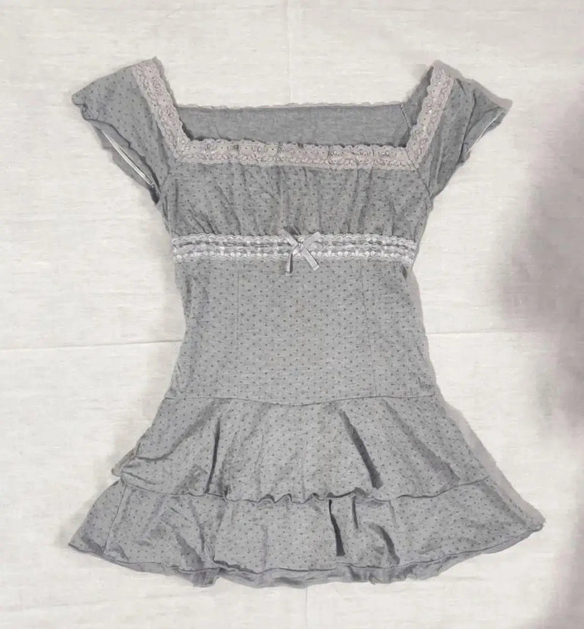 Gothic Harajuku grid pattern dress fashion silmY2K tops emo girl grunge punk street retro American style sexy lace women's dress Beige