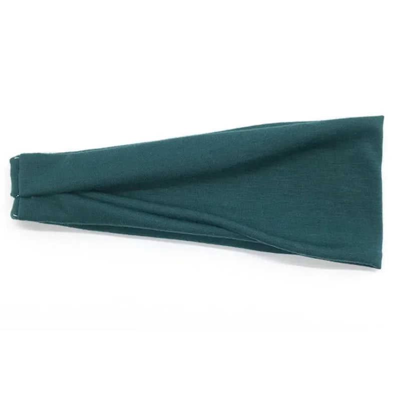 Women Headband Twist Cotton Sport Wide Turban Twisted Knotted Headwrap Girls Hairband Fashion Head Band Hair Accessories Black Green 10cm-22cm