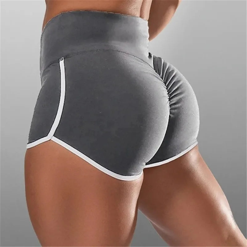 Women Summer Shorts for Sports Fitness Gym Skinny Slim Shorts Causal Yoga Shorts Low Waist Stretchy Short Pants Gym Clothing grey