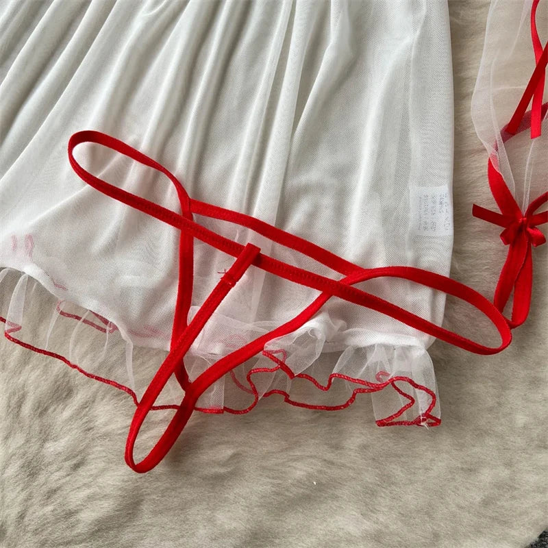 Sexy Cosplay Nurse Uniform Erotic Lingerie Babydoll Dress Flirting Underwear Women Clothes Costume 5 Piece Jumpsuit Dresses