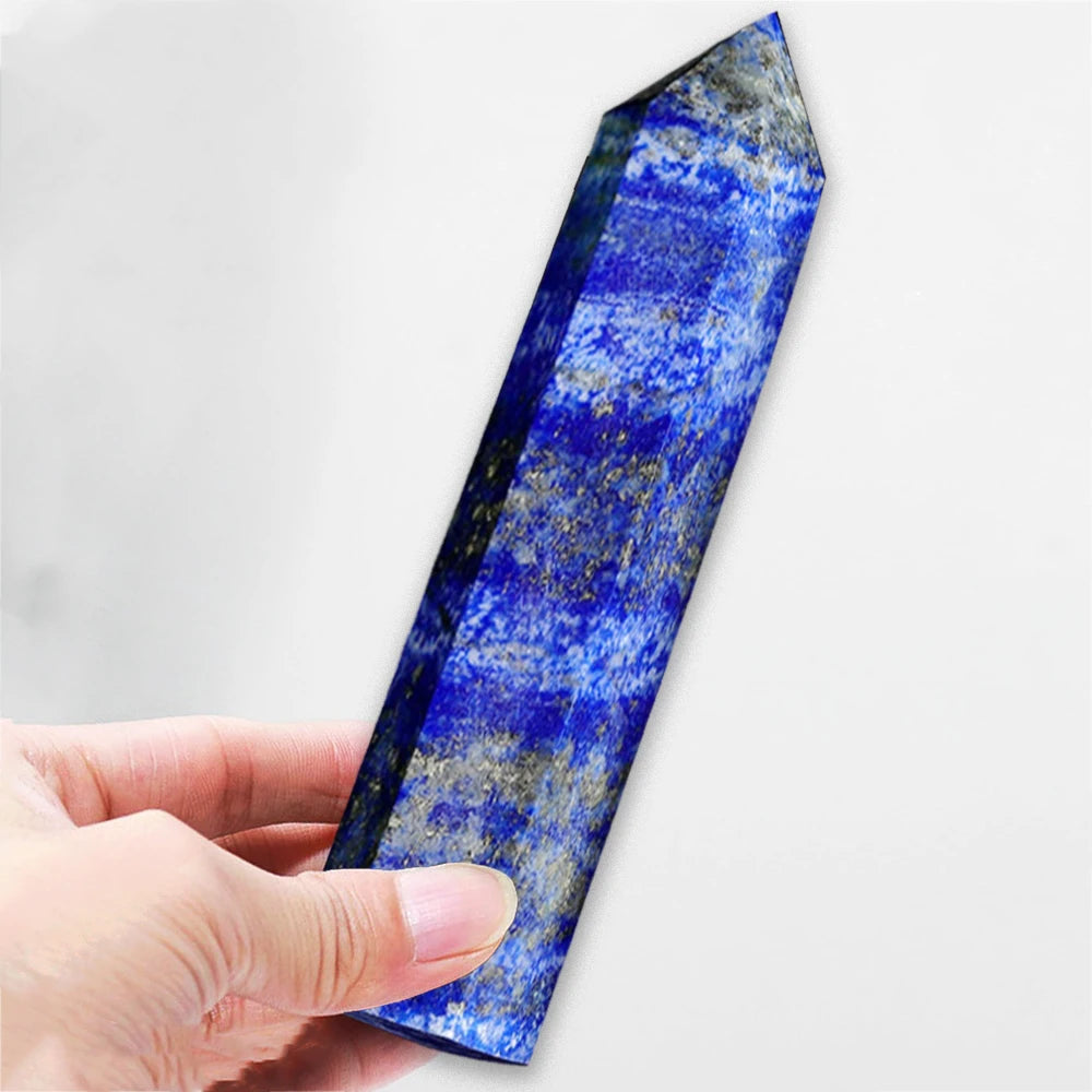 15cm Natural Amethyst Single Pointed Hexagonal Prism Crystal Wand Big Size Lapis Lazuili Tower Home Decoration Labradorite Craft Lapis Lazuli