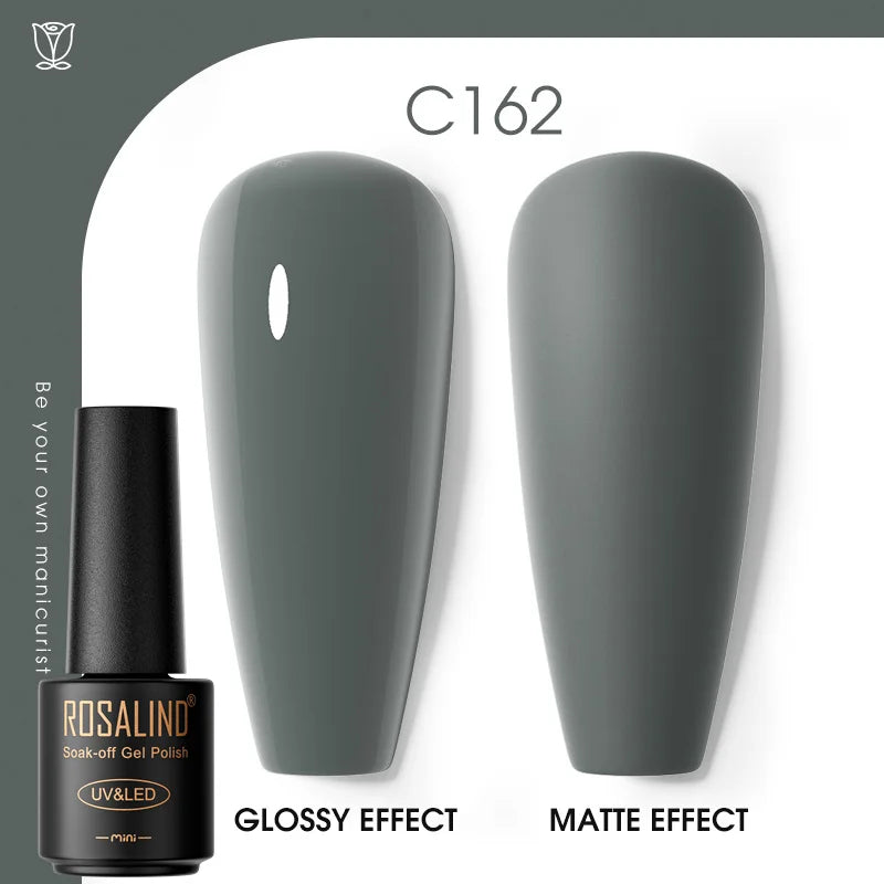 ROSALIND Hot-sale Bottle Gel Nail Polish Vernis Semi Permanent Primer Top Coat Bright Classic For Nail Art Design LED/UV Lamp C162