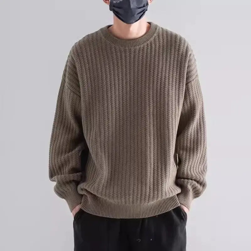 New Round-neck Sweater in Autumn and Winter Wears a Base and a Solid Color and a Trendy Brand Loose Warm Top Badiee Stylez