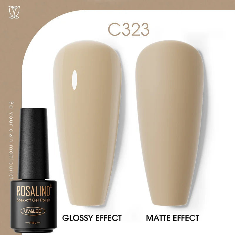ROSALIND Hot-sale Bottle Gel Nail Polish Vernis Semi Permanent Primer Top Coat Bright Classic For Nail Art Design LED/UV Lamp C323