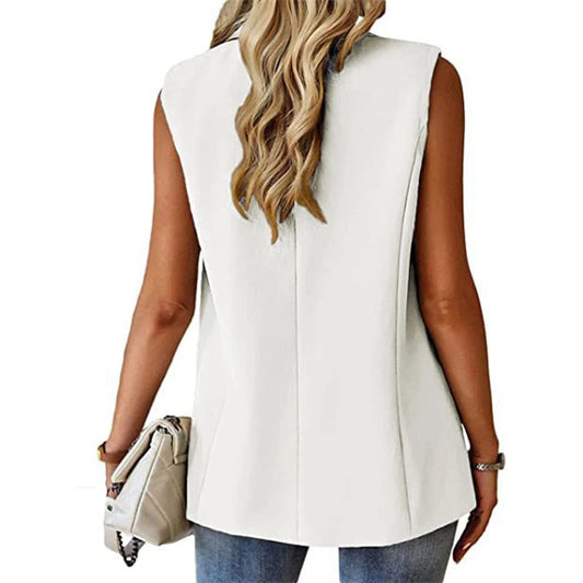Plus Size European and American Spring/Summer Style Commuting Casual Sleeveless cardigan vest Vest Vest Women's suit