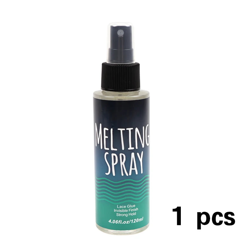 120Ml Lace Melting Spray Seamless Finish Glue Spray Wig Melting Spray & Hair Adhesive For Lace Wigs Strong Invisible Lace Glue 120ml Blue Bottle
