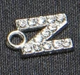 10pcs /26pcs pieces silver English letters drill metal pendant DIY fashion necklace bag pendant earrings material 10pcs N