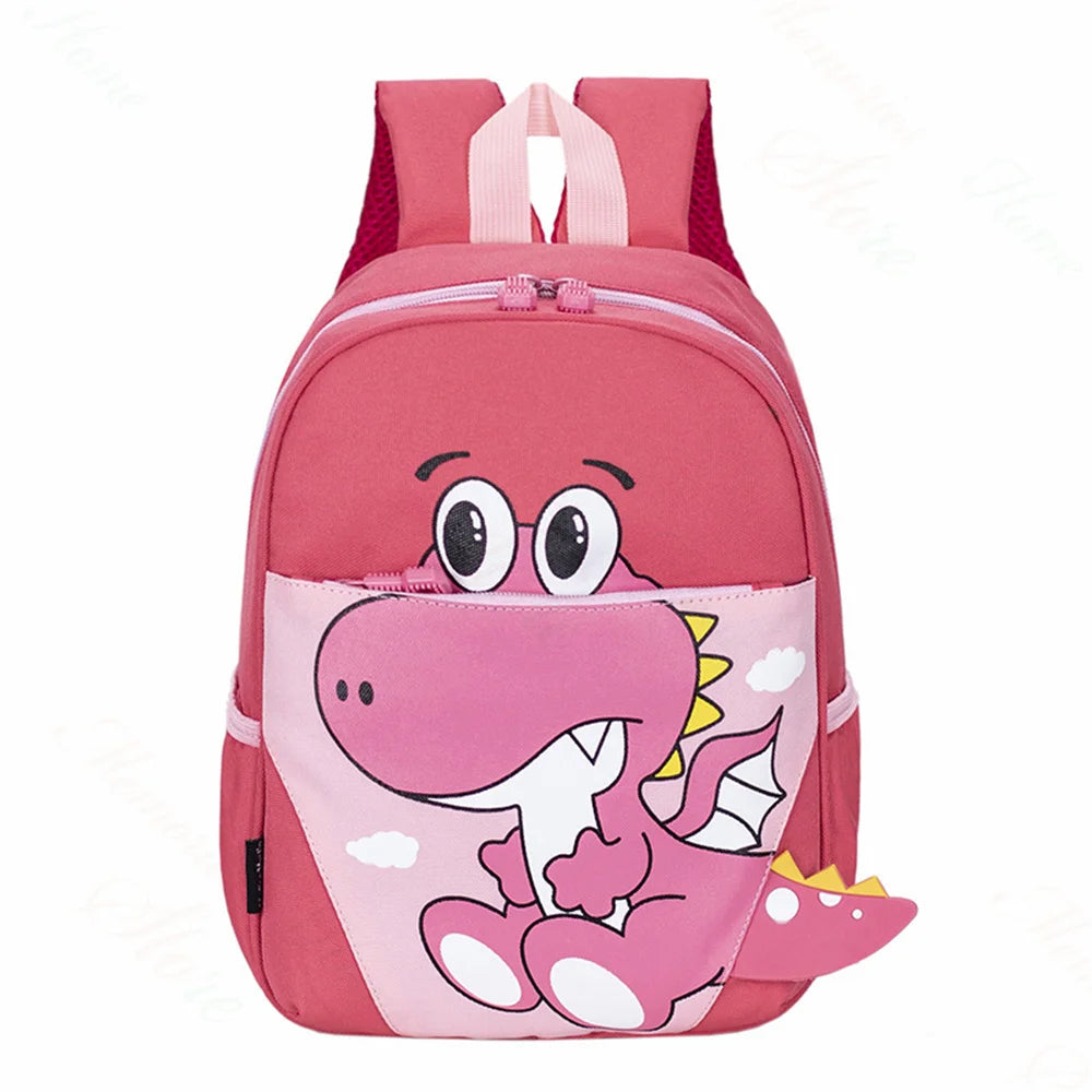 2023 New Kindergarten Backpack Personalized Name Children's Cartoon Dinosaur Cute Backpack Customized Children's Day Gift Bags Pink