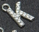 10pcs /26pcs pieces silver English letters drill metal pendant DIY fashion necklace bag pendant earrings material 10pcs K